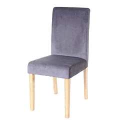 Decoshop26 Lot de 4 chaises de salle à manger / cuisine en tissu velours gris CDS04510