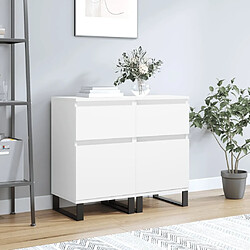 Maison Chic Ensemble de 2 Buffets,commode,console pour rangement blanc 40x35x70 cm bois d’ingénierie -MN66957