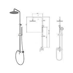 Karag Colonne de douche ARTEMIS avec douchette en chrome 119cm