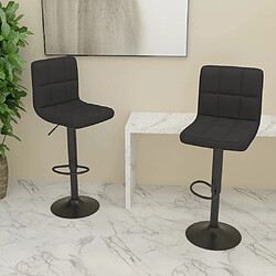 vidaXL Tabourets de bar lot de 2 noir tissu 