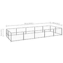 vidaXL Chenil Argenté 10 m² Acier pas cher