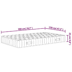 vidaXL Matelas à ressorts ensachés dureté moyenne 120x200 cm pas cher