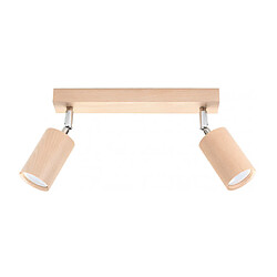 Luminaire Center Spot Berg Bois Bois naturel 2 ampoules 20cm