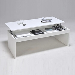 Avis Weber Industries Table basse relevable rectangulaire en bois blanc DARWIN