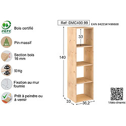 Avis Etagère 4 cases bois 140cm - dinamic-4 - ASTIGARRAGA