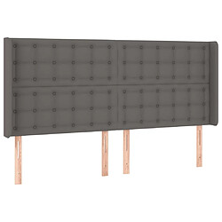 Avis Maison Chic Tête de lit scandinave à LED,meuble de chambre Gris 163x16x118/128 cm Similicuir -MN47851