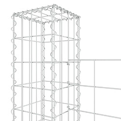 Acheter vidaXL Panier de gabion en forme de U avec 7 poteaux Fer 740x20x150 cm