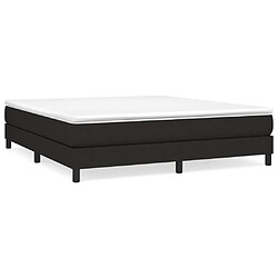 vidaXL Sommier à lattes de lit avec matelas Noir 180x200 cm Tissu