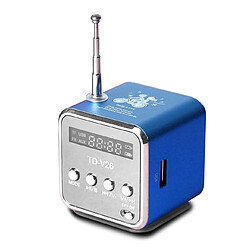 Wewoo Enceinte Bluetooth Haut-parleurs portables avec mini-radio multifonctions FM et USB pour télé-assistance téléphonique, lecteur de musique MP3 à carte SD / TF, couleur :: bleu 