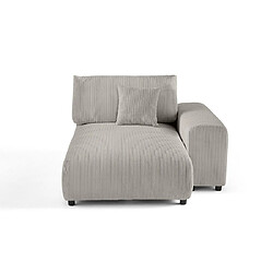 Lisa Design Garance - module d'assise méridienne droit - en velours côtelé Garance - module d'assise méridienne droit - en velours côtelé - Gris clair