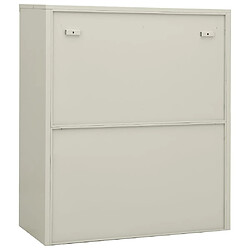 vidaXL Armoire de bureau et jardinière Gris clair 90x40x128 cm Acier pas cher