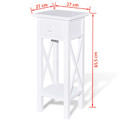 vidaXL Table d'appoint avec tiroir Blanc pas cher