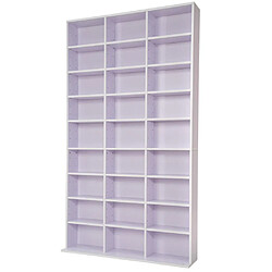 Helloshop26 Armoire étagère rangement CD / DVD meuble de rangement pour 1 000 CDs MDF blanc/violet 08_0000355 