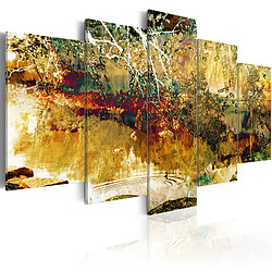 Decoshop26 Tableau toile de décoration murale impression premium en 5 parties sur châssis en bois motif Jardin: abstraction 200x100 cm 11_0012788 