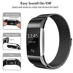 Acheter Wewoo Bracelet pour montre connectée Smartwatch avec en acier inoxydable FITBIT Charge 2Taille L Noir