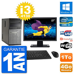 PC Tour Dell 7020 Ecran 27" Intel i3-4130 RAM 4Go Disque 1To Windows 10 Wifi · Occasion 