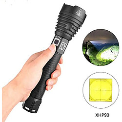 BESTA Lampe Torche LED,10000 Lumens Lampe de Poche XHP90 Ultra Puissante Ajustable Zoomable Étanche Torche,Lampe Torche Rechargeable USB,Contient 2*18650 batteries haute capacité