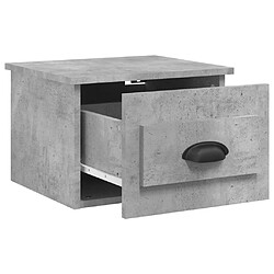 Maison Chic Table de chevet murale - Table de Nuit gris béton 50x36x40 cm pas cher