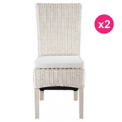 Lot de 2 Chaises en Demi Kubu Blanc KosyForm