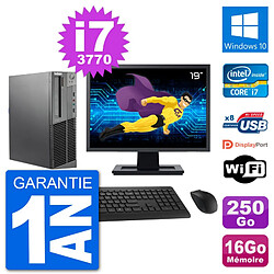 PC Lenovo M92p SFF Ecran 19" Intel i7-3770 RAM 16Go Disque 250Go Windows 10 Wifi - Occasion