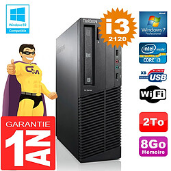 PC Lenovo M92p SFF Core I3-2120 Ram 8Go Disque 2 To Graveur DVD Wifi W7 · Occasion 