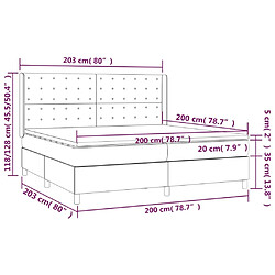 Maison Chic Lit adulte- Lit + matelas + LED,Sommier à lattes de lit matelas et LED Crème 200x200 cm Tissu -GKD81772 pas cher