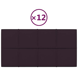 vidaXL Panneaux muraux 12 pcs Violet 60x30 cm Tissu 2,16 m²