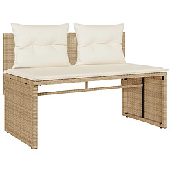 Avis vidaXL Salon de jardin avec coussins 4 pcs beige résine tressée