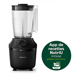 Blender PHILIPS Daily HR2041/41, 450W, 4 lames ProBlend 4, Bol plastique de 1,9L, Gourde, 1 vitesse + pulse, Noir