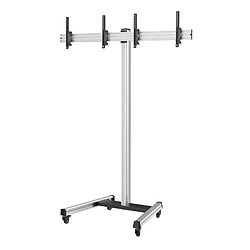 Kimex Support sur roulettes pour 2 écrans TV 43'' - 49'' - Hauteur 240cm - Inclinable