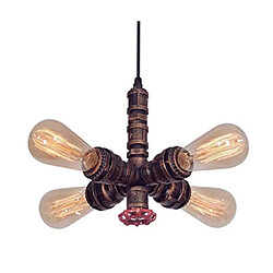 Stoex Retro Applique Murale Tube d'eau Suspension Lampe en Métal Industriel avec 4 Tête lampe à douille E27 pour loft Bar Café Cuisin Retro Applique Murale Tube d'eau Suspension Lampe en Métal Industriel avec 4 Tête lampe à douille E27 pour loft Bar Café Cuisine, Salon