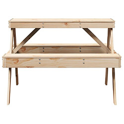 Avis vidaXL Table de pique-nique 105x134x75 cm bois massif de pin