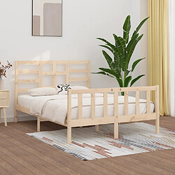 Maison Chic Lit Moderne Chambre - Cadre/structure de lit pour adulte Bois de pin massif 120x200 cm -MN84972