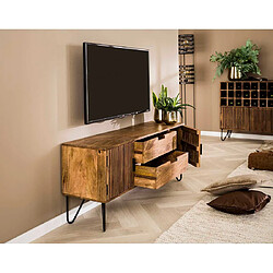 Lisa Design Mumbai - meuble tv - en bois massif de manguier - 135 cm