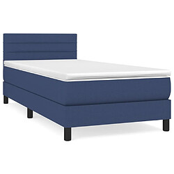 Maison Chic Lit Adulte - Lit simple Lit à sommier tapissier avec matelas moelleux - Meuble de Chambre - Bleu 80x200 cm Tissu -MN98302