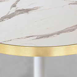 Acheter Restootab Table Ø70cm - modèle Round blanc marbre blanc chants laiton