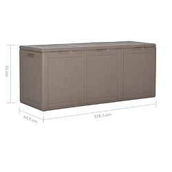 vidaXL Boîte de rangement de jardin 270 L Marron PP Rotin pas cher