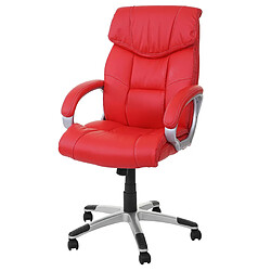 Mendler Fauteuil/siège de bureau M61, classique, similicuir ~ rouge 