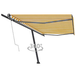 vidaXL Auvent automatique sur pied 500x300 cm Jaune/Blanc