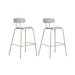 Beliani Tabouret de bar Set de 2 Vert clair SIBLEY 