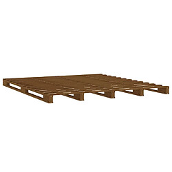 Avis vidaXL Lit de palette marron miel 150x200 cm bois de pin massif