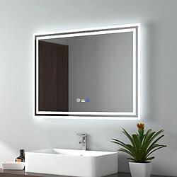 EMKE Miroir lumineux salle de bain 60x80cm avec Capteur de Mouvement, Miroir LED à capteur intelligent, Anti-buée, Lumière Blanche Froide/Chaude/Neutre