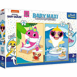 Trefl Uk³adanka Baby MAXI 2x10 elementów Weso³y dzieñ rekina, Baby Shark 