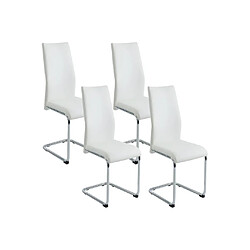 Vente-Unique Lot de 4 chaises PAULINE - Simili - Blanc