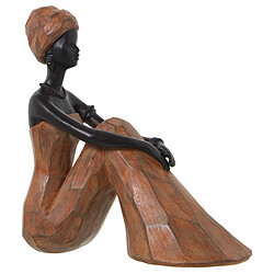 Figurine Décorative Alexandra House Living Marron Plastique Africaine 12 x 23 x 24 cm