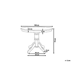 Avis Beliani Table ronde 100 cm blanche AKRON