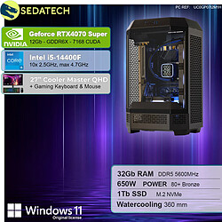 Sedatech Pack PC Gamer Pro V360 • Intel i5-14400F • RTX4070 Super • 32Go DDR5 • 1To SSD M.2 • Windows 11 • Moniteur 27"