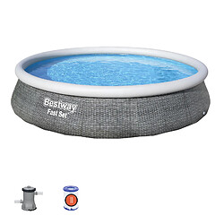 Piscine Démontable Bestway Fast Set Rotin 396x84 cm Filtre à Cartouche 2.006 litres/heure