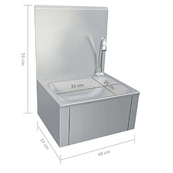 vidaXL Lavabo de lavage avec robinet et distributeur de savon Inox pas cher