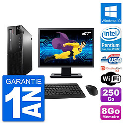 PC Lenovo M93p SFF Ecran 27" Intel G3220 RAM 8Go Disque 250Go Windows 10 Wifi - Occasion